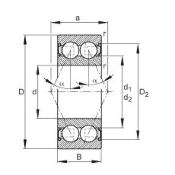 FAG Angular contact ball bearings - 3216-B-2RSR-TVH