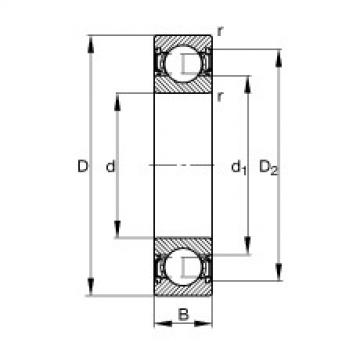 FAG Deep groove ball bearings - S61800-2RSR