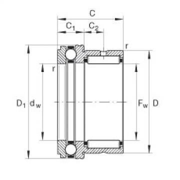 FAG Needle roller/axial ball bearings - NKX20-XL