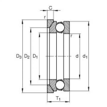 FAG Axial deep groove ball bearings - 53312 + U312