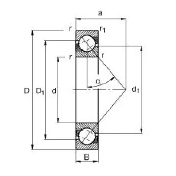 FAG Angular contact ball bearings - 71809-B-TVH