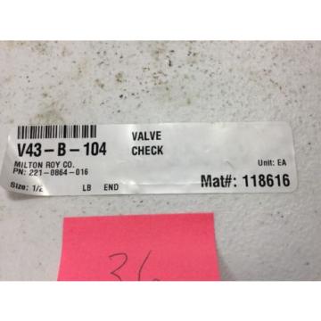 Milton Roy Check Valve PN 221 - 0864 - 016 Stainless Steel