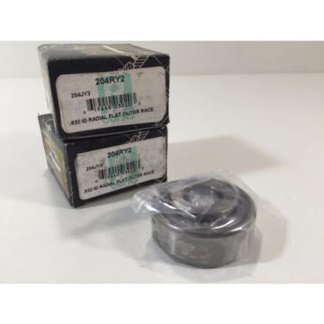 (2) Genuine Peer 204RY2 Agricultural Bearings .632 ID Radial Flat Outer Race