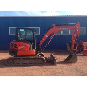 2014 Kubota KX057 Excavator Cab Heat AC Angle Blade ONLY 227HOURS!!