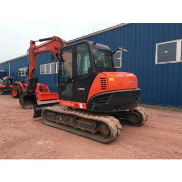 2014 KUBOTA KX080 MINI EXCAVATOR CAB HEAT AIR HYDRAULIC THUMB DOZER BLADE