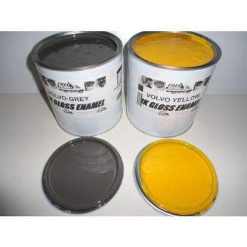 Volvo Excavator Yellow &amp; Grey Gloss paint 1 Litre Tins