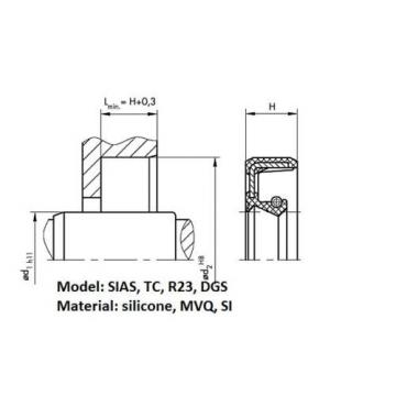 (pack) Rotary shaft oil seal 32 x 47 x (height, model)