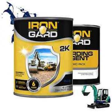 IRON GARD 4L Two Pack Paint IHI BLUE Excavator Dozer Auger Bucket Tracks Attach