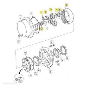 PARTS JCB 3CX 4CX -- SET GEAR HUB (no. 450/10206 450/10205 454/07403 907/50200)