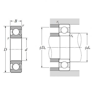 6007LH, Single Row Radial Ball Bearing - Single Sealed (Light Contact Rubber Seal)