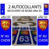 2 sticker car registration plate RESIN COAT OF ARMS BEARINGS NORMANDY #5 small image