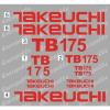 Decal Sticker set. TAKEUCHI TB175 Mini Digger Pelle Bagger Excavator