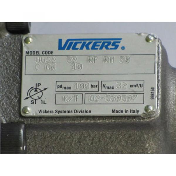 VICKERS HYDRAULIC PUMP # VV62 32 RF RM 30 C CW 10 -NEW- #5 image