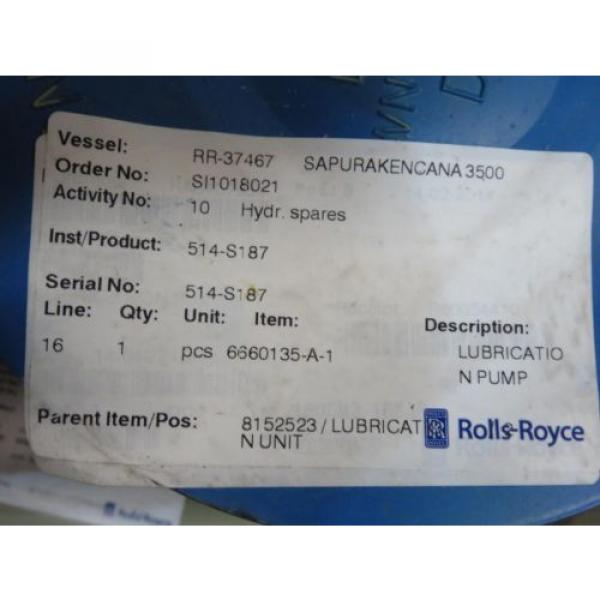 NEW IMO ACG 060KT NTBP 6660135-A-1 ROLLS-ROYCE 8152523 LUBRICATION PUMP NIB #4 image