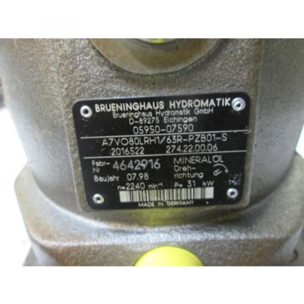 BRUENINGHAUS HYDROMATIK HYDRAULIC PUMP, A7VO80LRH1/63R-PZB01-S #2 image