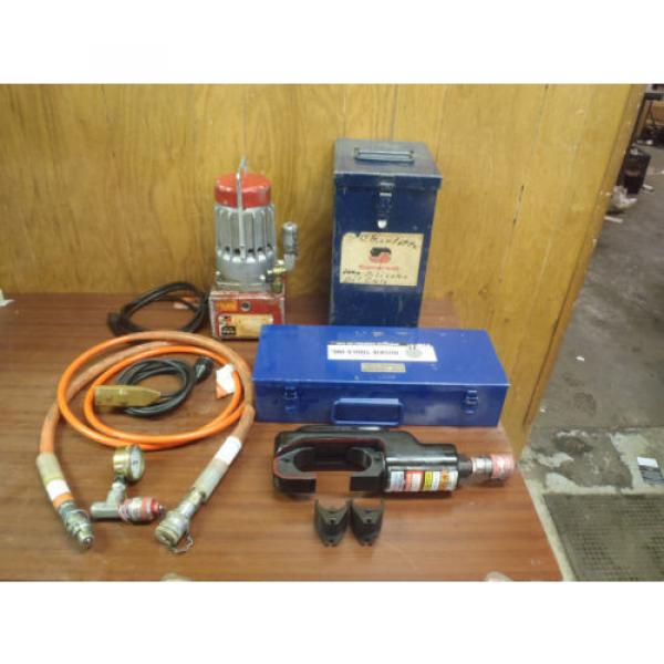 SOMERSET UT10-A1 HYDRAULIC PUMP &amp; HUSKIE EP-610HN HYDRAULIC CRIMPER W/DIE,CASES #1 image