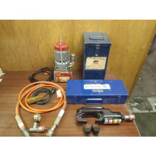 SOMERSET UT10-A1 HYDRAULIC PUMP &amp; HUSKIE EP-610HN HYDRAULIC CRIMPER W/DIE,CASES #4 image