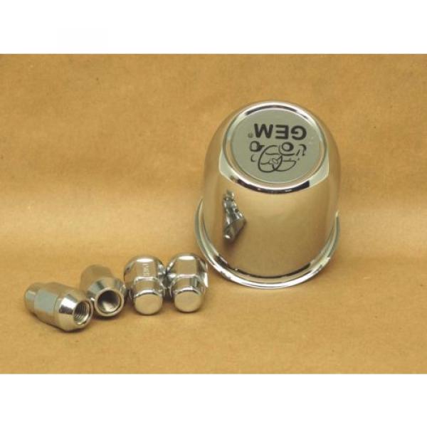 New Polaris e2 e4 e6 eL Gem Car Chrome Wheel Hub Bearing Cover &amp; 4 Lug Nut Set #2 image