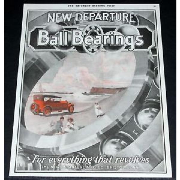 1920 OLD MAGAZINE PRINT AD, NEW DEPARTURE BALL BEARINGS, MOTOR CAR ON BEACH ART! #5 image