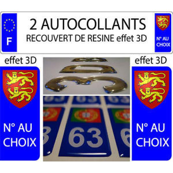 2 sticker car registration plate RESIN COAT OF ARMS BEARINGS NORMANDY #5 image