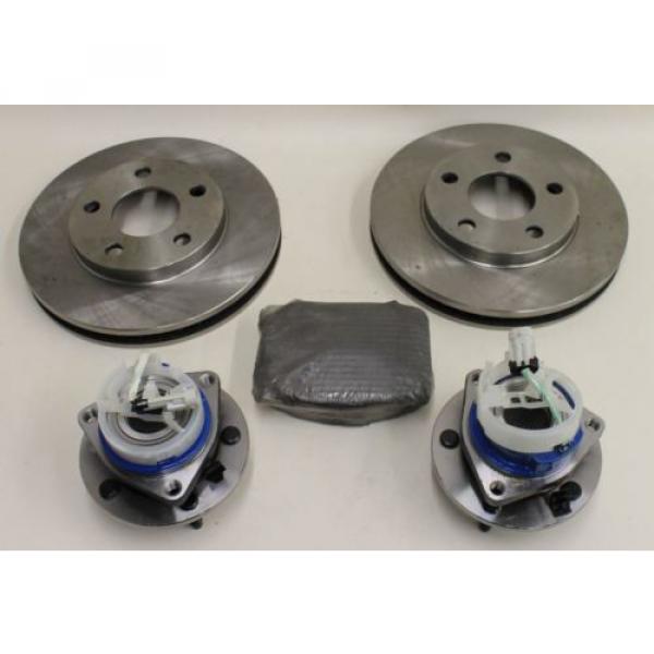 2 X Car Front Blank Brake Rotors Z16-699 Ceramic Pads Hub Bearing Pair F03 Set #1 image