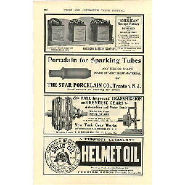 1905 AD Helmet Logo Motor Oil CH Besly &amp; Co Bearing Auto Car Automobile #5 image