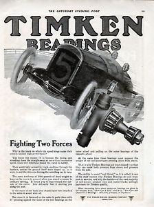 1918 Timken Bearings Ad --Fights Driving &amp; Racing Forces --t1051 #5 image