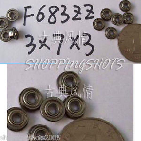 10) F683ZZ 3x7x3 Flanged 3*7*3 mm F683Z Miniature Ball Radial Bearing F683 ZZ 2Z #1 image