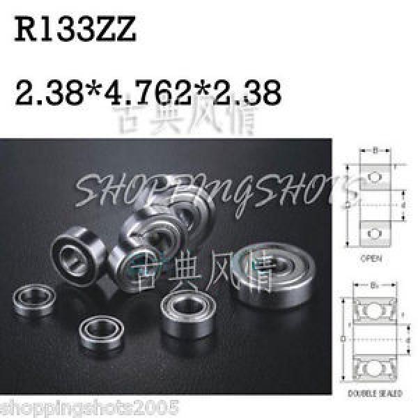 1pcs R133 ZZ 3/32&#034;x 3/16&#034;x 3/32&#034; inch Miniature Ball Radial Ball Bearings R133ZZ #1 image