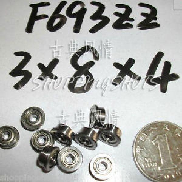 10) F693ZZ 3x8x4 Flanged 3*8*4 mm F693Z Miniature Ball Radial Bearing F693 ZZ 2Z #1 image