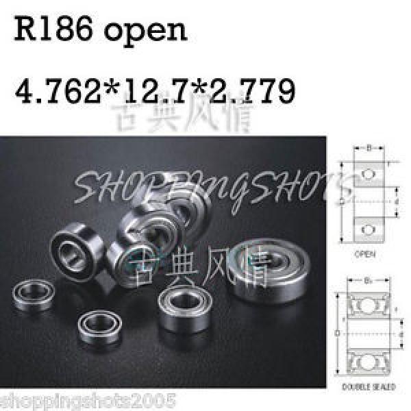 1pcs R186 open 3/16&#034;x 1/2&#034;x 1.094&#034; inch Miniature Ball Radial Ball Bearings #1 image