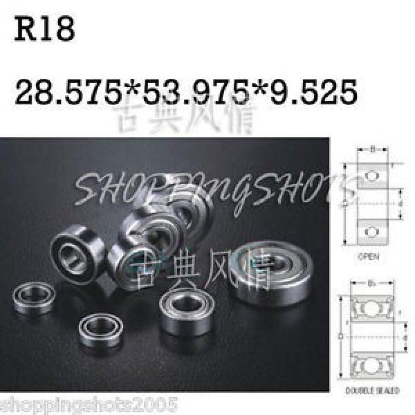 1pcs R18 open 1 1/8&#034;x 2 1/8&#034; x 1/2&#034; inch Bearing Miniature Ball Radial Bearings #1 image