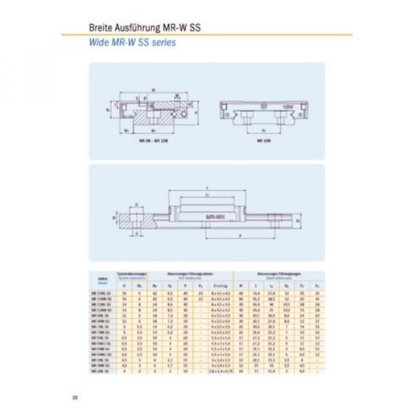 miniature LM Guide - Recirculating ball bearing guide - MR09-WL (rail + car) #3 image