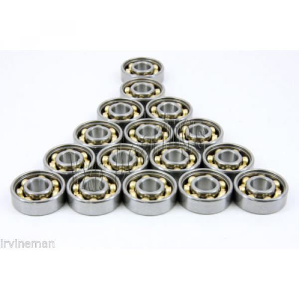 16 inline Skate Bronze Cage Open Deep Groove Radial Ball Bearings #2 image