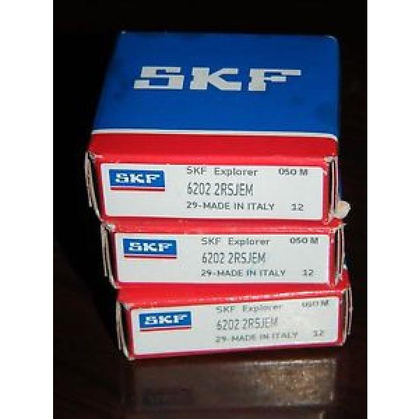 3 pcs SKF 6202 2rsjem radial deep groove metric ball bearings NEW OLD STOCK #1 image