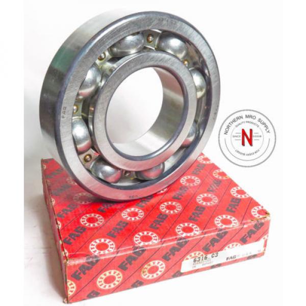 FAG 6316-C3 RADIAL DEEP GROOVE BALL BEARING, 80mm x 170mm x 39mm, FIT C3 #1 image