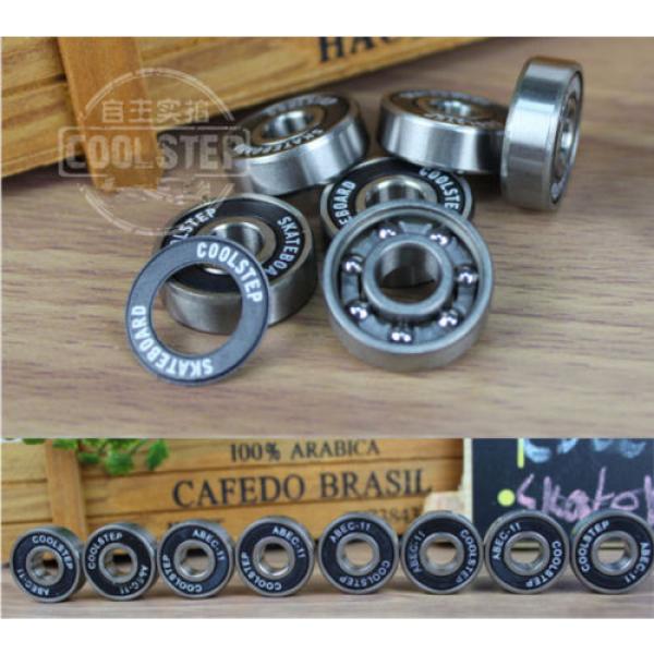 8pcs Skateboard Steel Set Sealed Gcr15 Deep Groove Radial Ball Bearings 608ZB #3 image