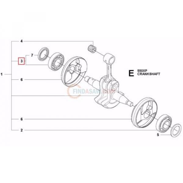 Husqvarna 555 CRANKSHAFT BALL BEARING &amp; RADIAL SEAL 525 43 42-01 #2 image