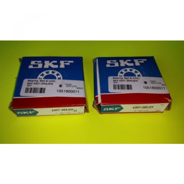 SKF 6307-2RSJEM Electric Motor Shielded Radial Ball Bearing  (lot of 2)  NIB #1 image