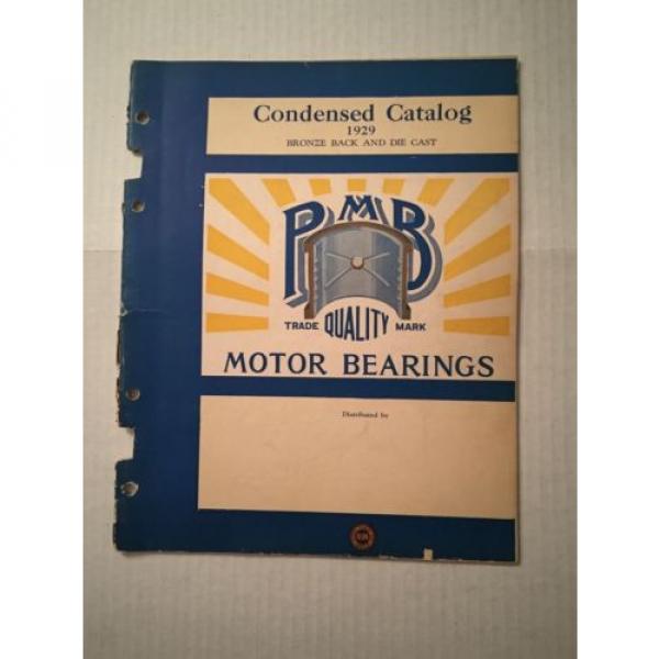 1929 PMB Motor Bearings Catalog Guide Book #1 image