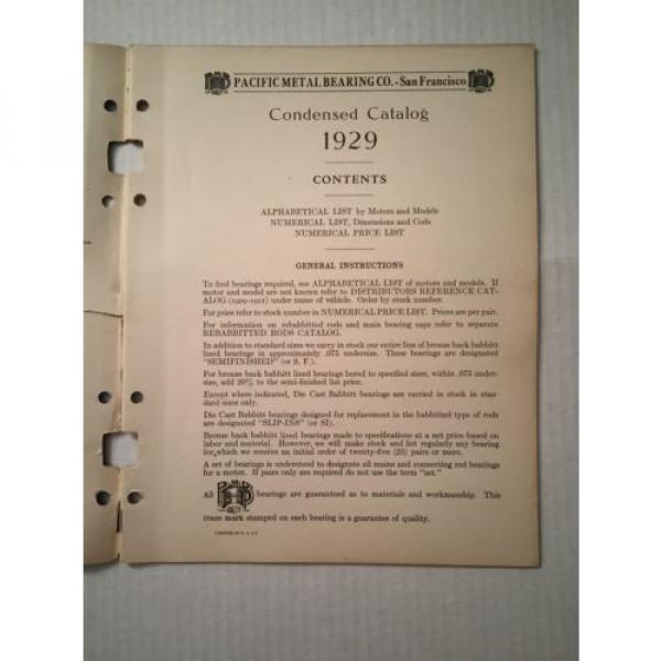 1929 PMB Motor Bearings Catalog Guide Book #2 image