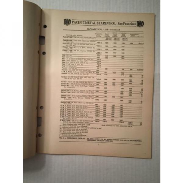 1929 PMB Motor Bearings Catalog Guide Book #3 image