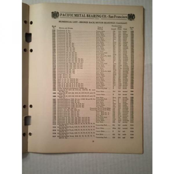 1929 PMB Motor Bearings Catalog Guide Book #5 image