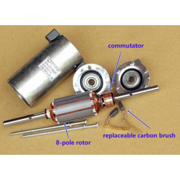 DC12V 2800RPM 8-Pole High Toqrue Dual Ball Bearing Carbon Brush DC Motor for DIY #5 image