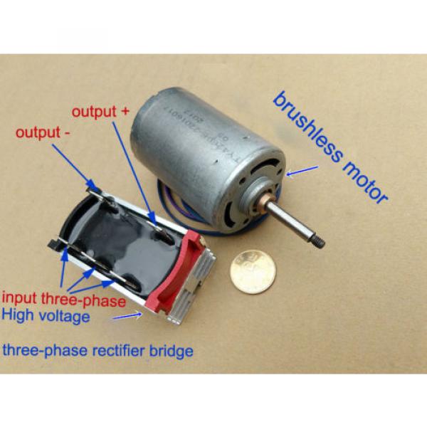 Double Ball Bearing Rotor Brushless Motor Hand-Cranked Generator With Rectifier #3 image