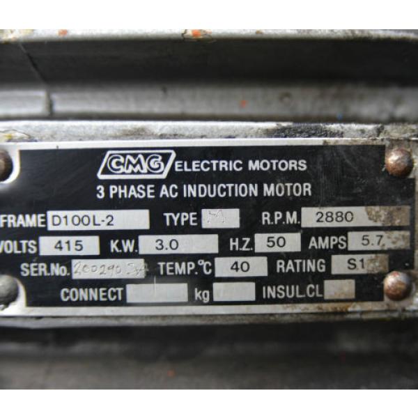 3 phase AC induction motor 3kW 2 pole 2880rpm CMG new bearings #3 image