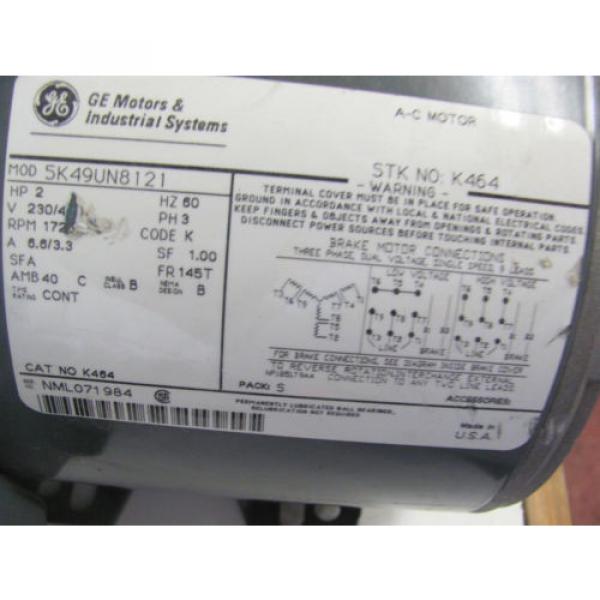 GE K464 MOTOR  2HP 3PH 1725RPM 6.6A/STEARNS 105552100032 #2 image