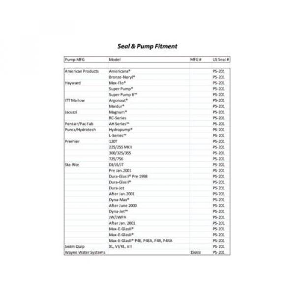 Pool &amp; Spa Motor Bearing Kit &amp; Shaft Seal USQ1102 USQ1152 UST1102 UST1152 K104 #5 image