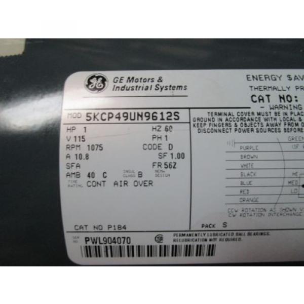 GE GENERAL ELECTRIC 4M356 A,5KCP49UN9612 S,1HP, CAT# P184 Blower Motor(Grainger) #2 image