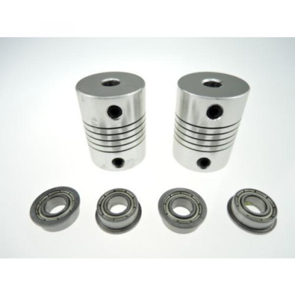 4x MF105ZZ Bearing + 2x CNC Motor Shaft Coupler Coupling for 3D Drucker Prusa i3 #1 image